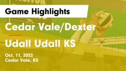 Cedar Vale/Dexter  vs Udall  Udall KS Game Highlights - Oct. 11, 2022