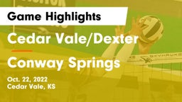 Cedar Vale/Dexter  vs Conway Springs  Game Highlights - Oct. 22, 2022