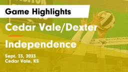 Cedar Vale/Dexter  vs Independence  Game Highlights - Sept. 23, 2023