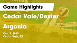 Cedar Vale/Dexter  vs Argonia  Game Highlights - Oct. 3, 2023