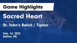 Sacred Heart  vs St. John's Beloit / Tipton Game Highlights - Feb. 14, 2022