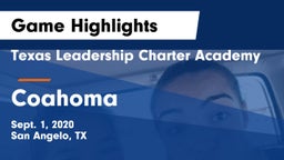 Texas Leadership Charter Academy  vs Coahoma  Game Highlights - Sept. 1, 2020