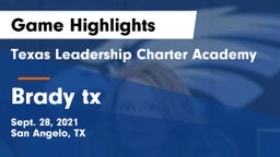 Texas Leadership Charter Academy  vs Brady  tx Game Highlights - Sept. 28, 2021
