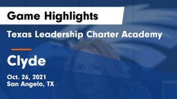 Texas Leadership Charter Academy  vs Clyde  Game Highlights - Oct. 26, 2021