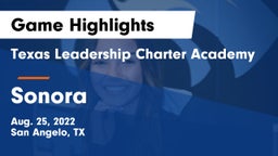 Texas Leadership Charter Academy  vs Sonora  Game Highlights - Aug. 25, 2022