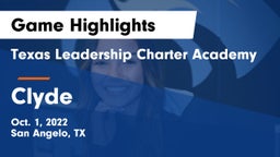 Texas Leadership Charter Academy  vs Clyde  Game Highlights - Oct. 1, 2022