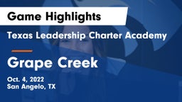 Texas Leadership Charter Academy  vs Grape Creek  Game Highlights - Oct. 4, 2022