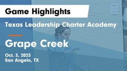 Texas Leadership Charter Academy  vs Grape Creek  Game Highlights - Oct. 3, 2023