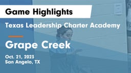 Texas Leadership Charter Academy  vs Grape Creek  Game Highlights - Oct. 21, 2023