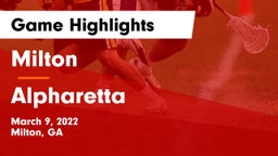 Milton  vs Alpharetta  Game Highlights - March 9, 2022