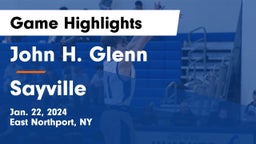 John H. Glenn  vs Sayville  Game Highlights - Jan. 22, 2024