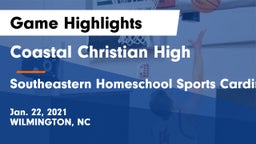 Coastal Christian High vs Southeastern Homeschool Sports Cardinals Game Highlights - Jan. 22, 2021