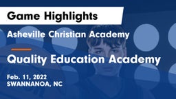 Asheville Christian Academy  vs Quality Education Academy Game Highlights - Feb. 11, 2022