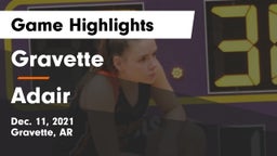 Gravette  vs Adair  Game Highlights - Dec. 11, 2021