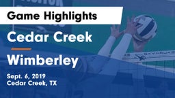 Cedar Creek  vs Wimberley  Game Highlights - Sept. 6, 2019
