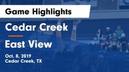 Cedar Creek  vs East View  Game Highlights - Oct. 8, 2019