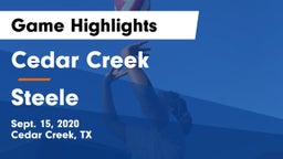 Cedar Creek  vs Steele  Game Highlights - Sept. 15, 2020