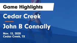 Cedar Creek  vs John B Connally  Game Highlights - Nov. 13, 2020
