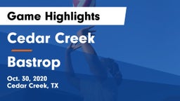 Cedar Creek  vs Bastrop  Game Highlights - Oct. 30, 2020