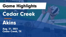 Cedar Creek  vs Akins  Game Highlights - Aug. 31, 2021