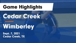 Cedar Creek  vs Wimberley  Game Highlights - Sept. 7, 2021