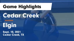 Cedar Creek  vs Elgin  Game Highlights - Sept. 10, 2021