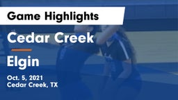 Cedar Creek  vs Elgin  Game Highlights - Oct. 5, 2021