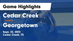 Cedar Creek  vs Georgetown  Game Highlights - Sept. 23, 2022