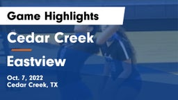 Cedar Creek  vs Eastview Game Highlights - Oct. 7, 2022