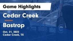 Cedar Creek  vs Bastrop  Game Highlights - Oct. 21, 2022