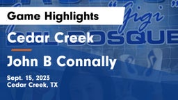 Cedar Creek  vs John B Connally  Game Highlights - Sept. 15, 2023