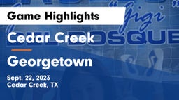 Cedar Creek  vs Georgetown  Game Highlights - Sept. 22, 2023