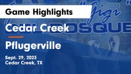 Cedar Creek  vs Pflugerville  Game Highlights - Sept. 29, 2023