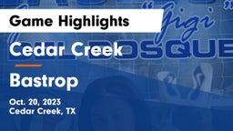 Cedar Creek  vs Bastrop  Game Highlights - Oct. 20, 2023