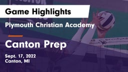 Plymouth Christian Academy  vs Canton Prep  Game Highlights - Sept. 17, 2022
