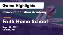 Plymouth Christian Academy  vs Faith Home School Game Highlights - Sept. 17, 2022