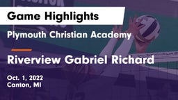 Plymouth Christian Academy  vs Riverview Gabriel Richard Game Highlights - Oct. 1, 2022