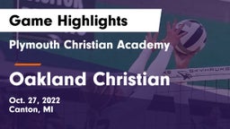 Plymouth Christian Academy  vs Oakland Christian  Game Highlights - Oct. 27, 2022