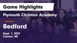 Plymouth Christian Academy  vs Bedford  Game Highlights - Sept. 1, 2023