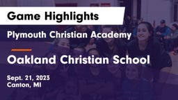 Plymouth Christian Academy  vs Oakland Christian School Game Highlights - Sept. 21, 2023