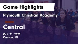Plymouth Christian Academy  vs Central  Game Highlights - Oct. 21, 2023