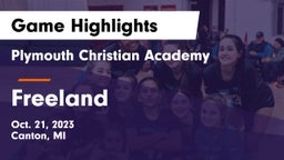 Plymouth Christian Academy  vs Freeland  Game Highlights - Oct. 21, 2023