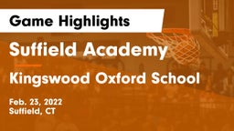 Suffield Academy vs Kingswood Oxford School Game Highlights - Feb. 23, 2022