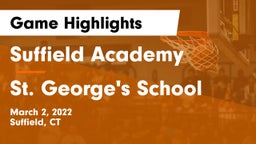 Suffield Academy vs St. George's School Game Highlights - March 2, 2022