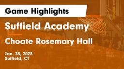 Suffield Academy vs Choate Rosemary Hall  Game Highlights - Jan. 28, 2023