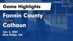 Fannin County  vs Calhoun  Game Highlights - Jan. 2, 2024
