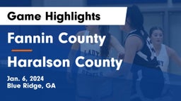 Fannin County  vs Haralson County  Game Highlights - Jan. 6, 2024