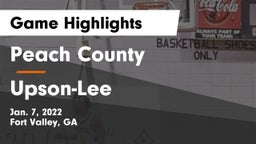 Peach County  vs Upson-Lee  Game Highlights - Jan. 7, 2022