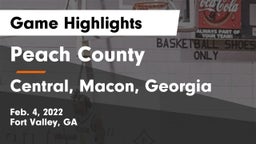 Peach County  vs Central, Macon, Georgia Game Highlights - Feb. 4, 2022
