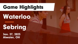 Waterloo  vs Sebring  Game Highlights - Jan. 27, 2023